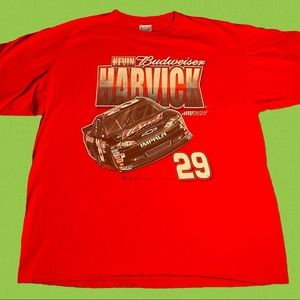 🆕Vintage Nascar Kevin Harvick 29 Budweiser Chevy Impala Graphic T-Shirt